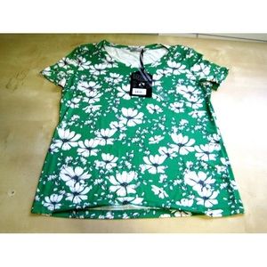 Anatomie joy ladies small zen garden green floral luxe tee new